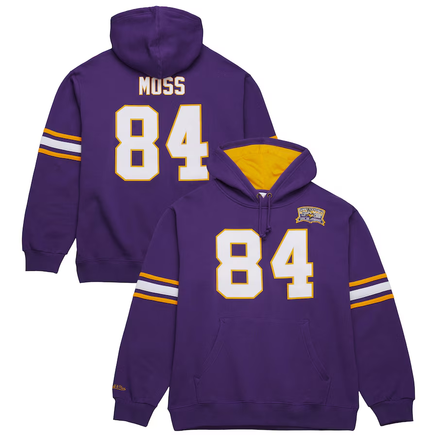 Men 2025 NFL Minnesota Vikings #84 Moss purple Hoodie 0819->tennessee titans->NFL Jersey